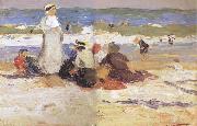 Edward Henry Potthast Prints At the beach Sweden oil painting artist